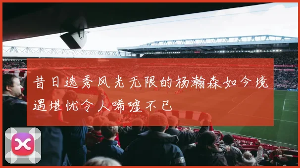 昔日选秀风光无限的杨瀚森如今境遇堪忧令人唏嘘不已